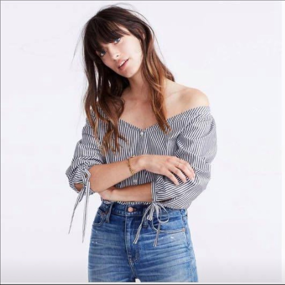 Madewell Striped Off Shoulder Top